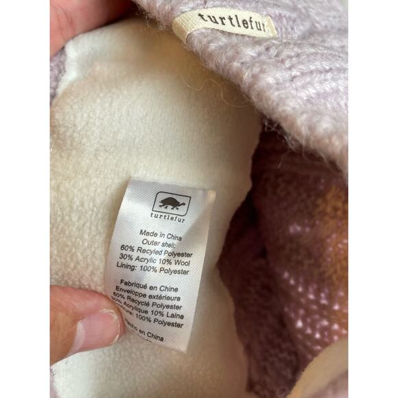 Turtlefur Sky Beanie Recycled Knit Winter Hat Lavender wool blend OS - Picture 6 of 6